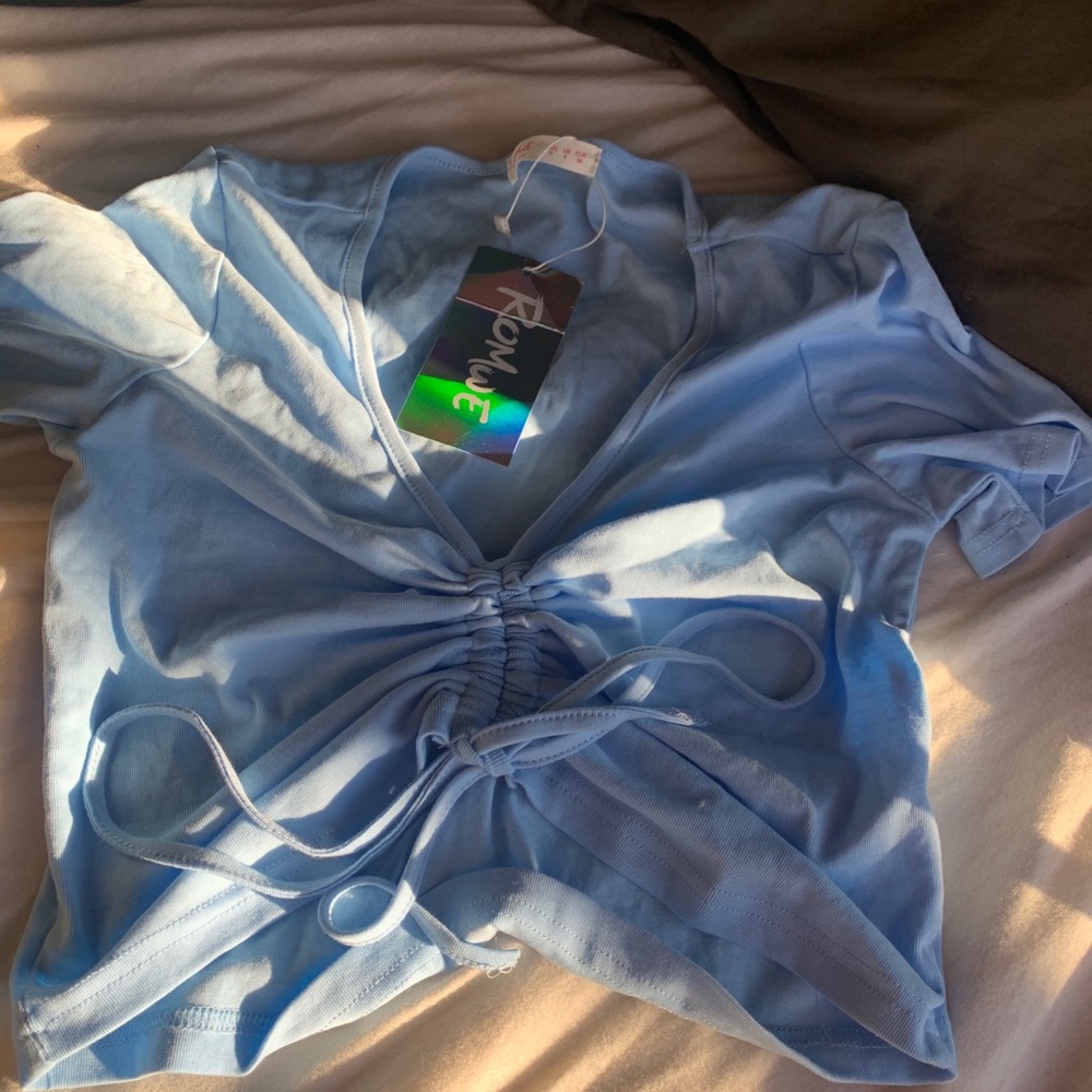 Blue tied shirt